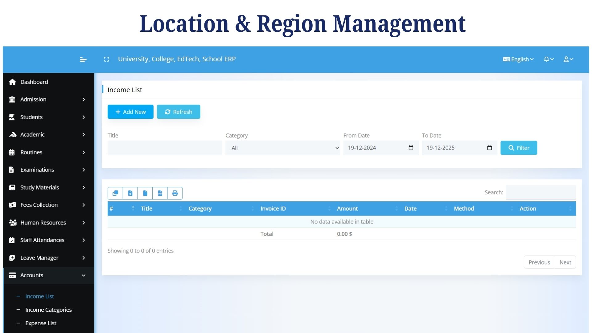 Education ERP system for schools colleges and universities
