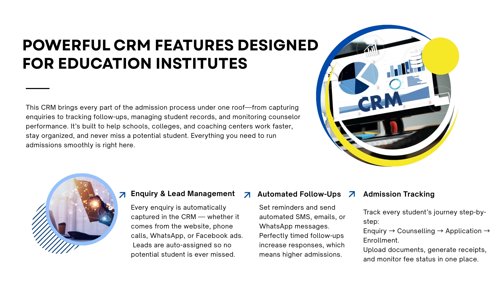 Custom education CRM system for academic institutions