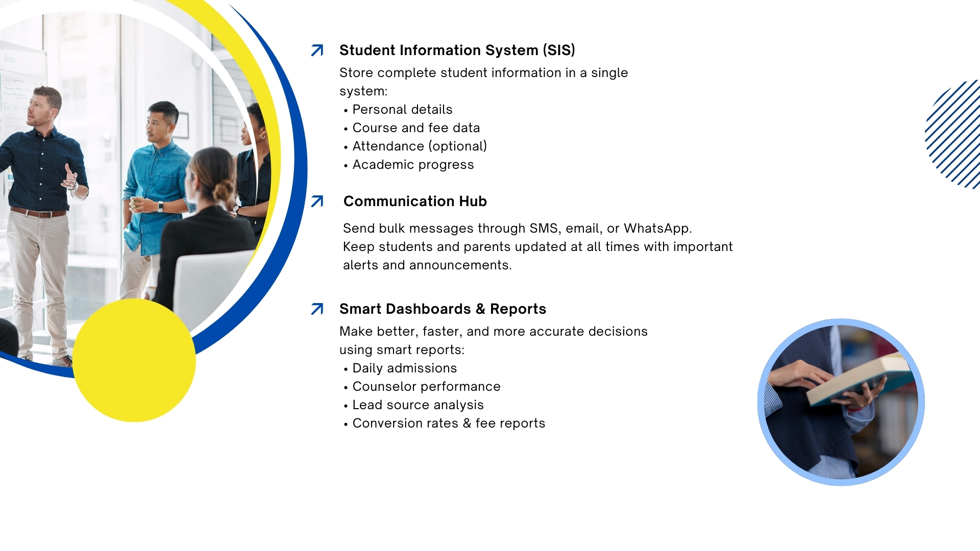 Education lead management CRM system