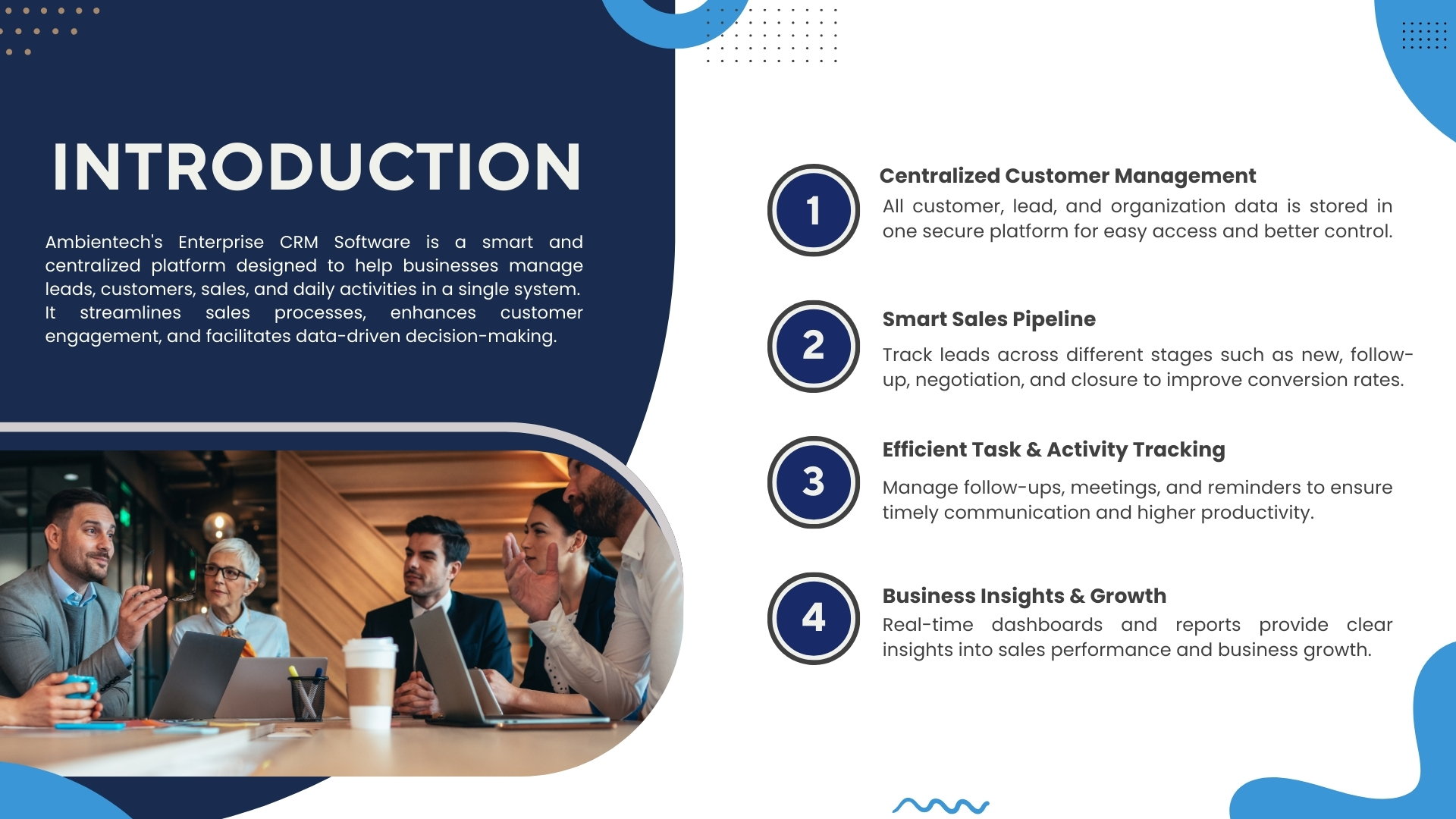 Enterprise CRM system for customer and lead management