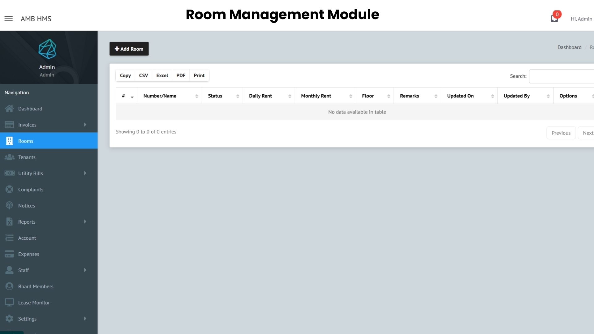 Cloud based hostel management platform
