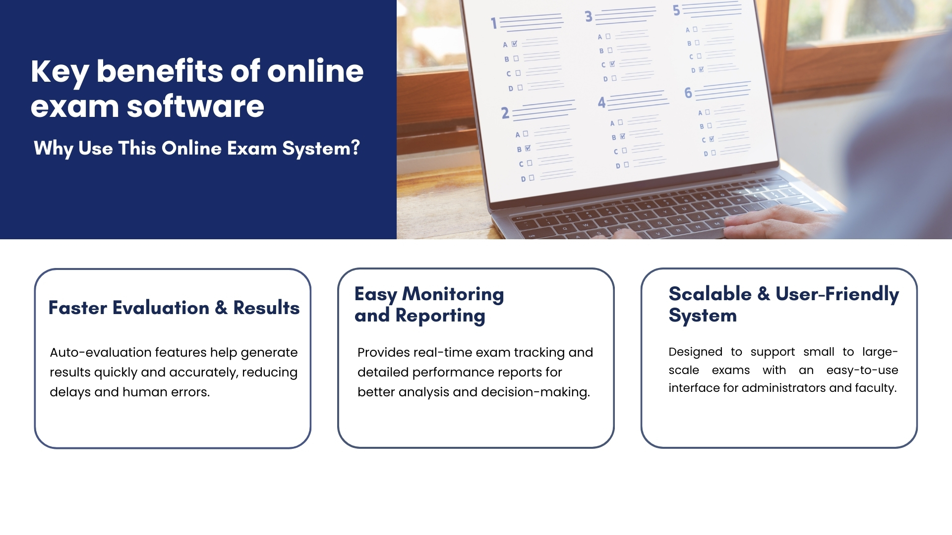 Online exam software with remote proctoring features