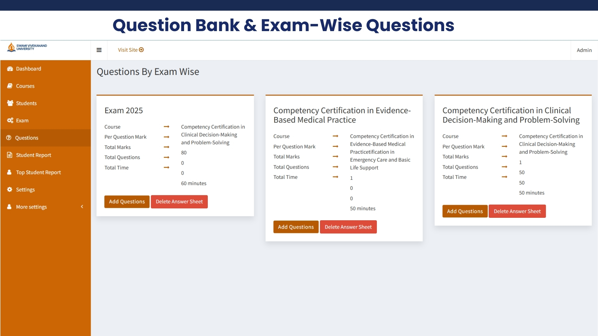 Online examination system for education institutions